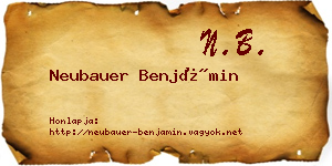 Neubauer Benjámin névjegykártya